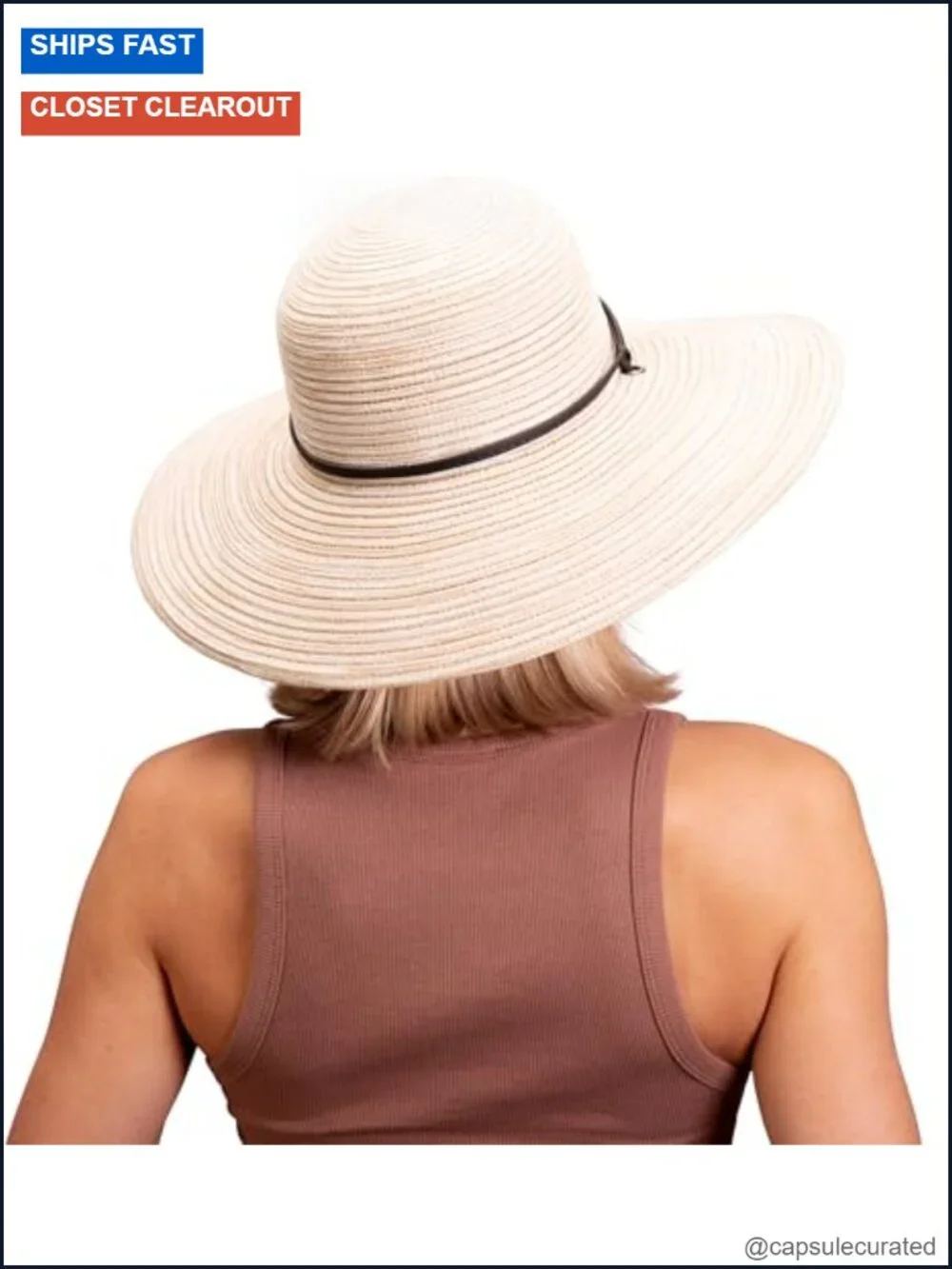 Women's Wide Brim Braided Sun Hat UPF 50+ with Wind Lanyard